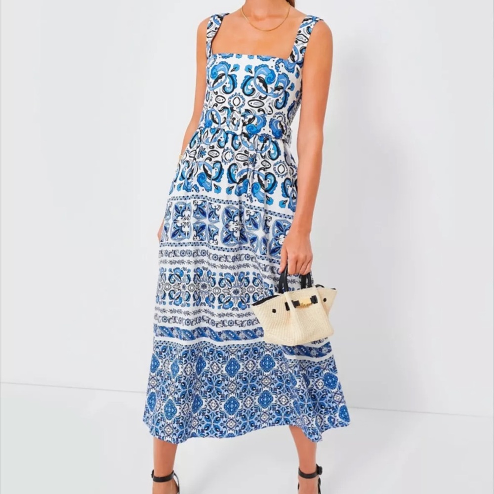 Tuckernuck Blue and White Sleeveless Sundress Resort Wear